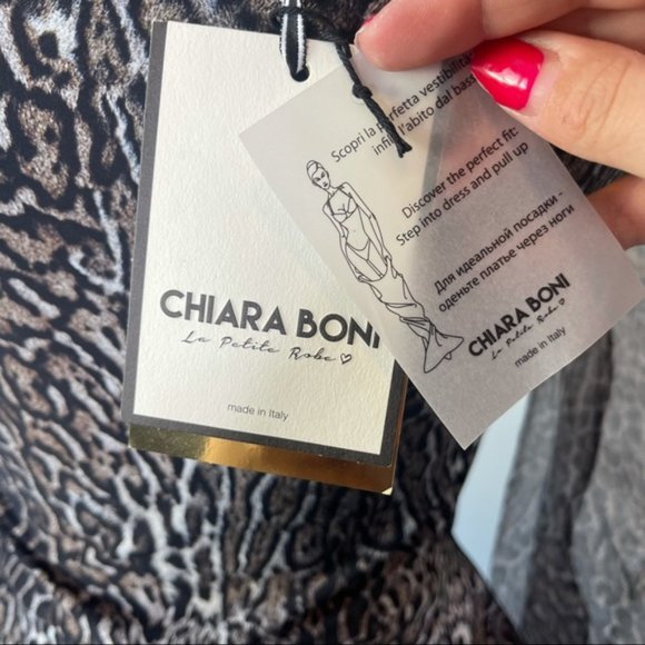 CHIARA BONI Hasana Sheer Leopard Print Organza Peplum Dress Size 40 NWT* - Picture 4 of 8